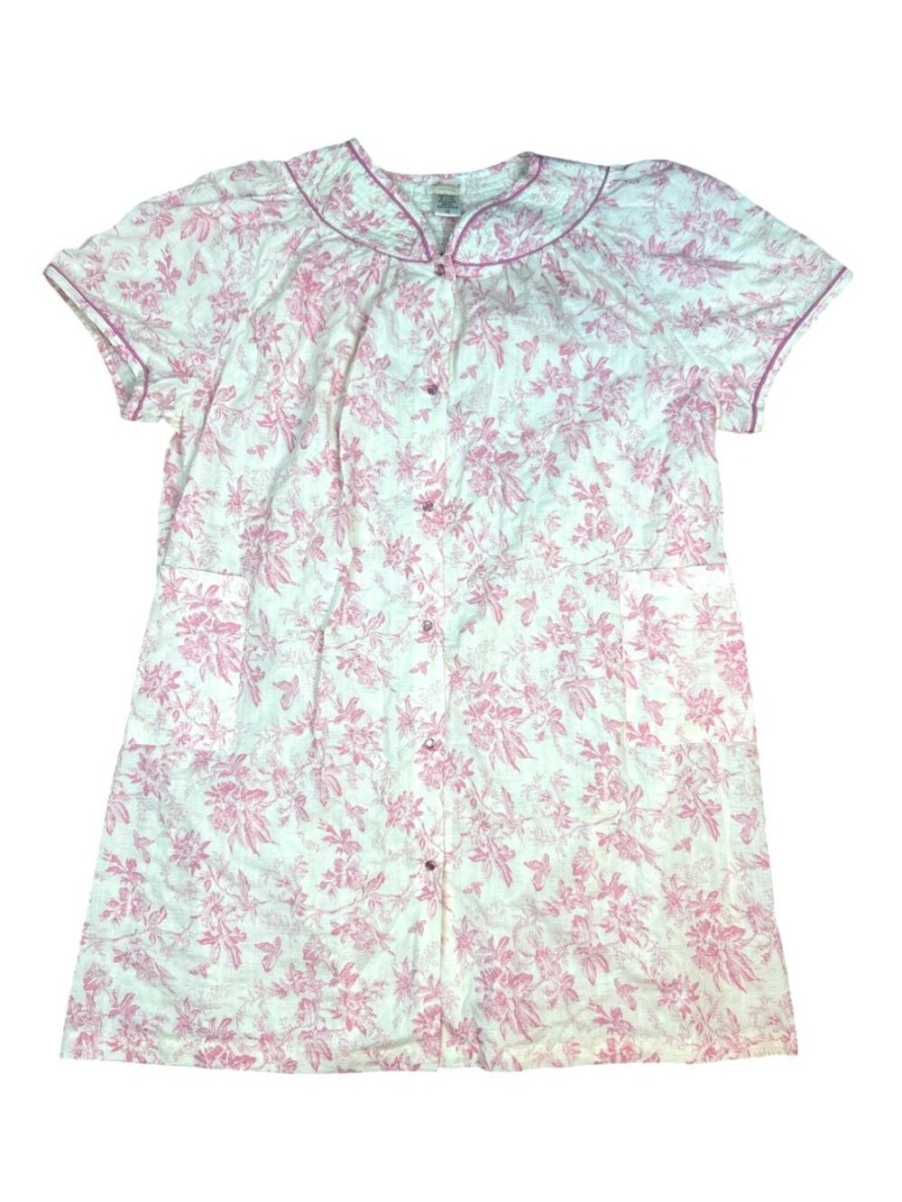 Vintage Barbizon Nightgown Sz 3X Pink Floral Cottagecore Cozy Loungewear